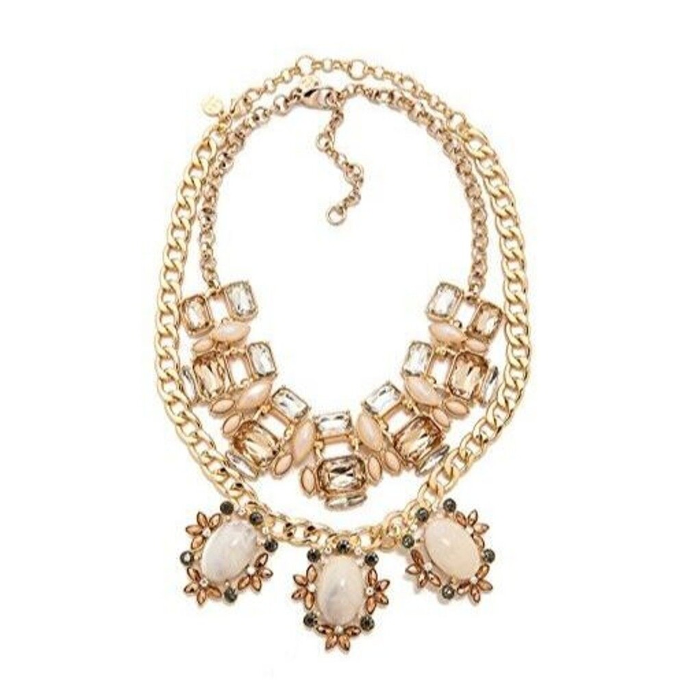 Lee by Lee Angel Stone Women's Cabochon Crystal Statement Necklace NWT 124